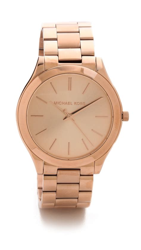 michael kors slim runway watch rose gold leather strap|Michael Kors Watch mk8507.